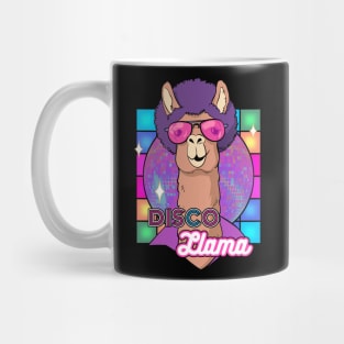 Disco llama, 80s groovy retro Alpaca, Funny llama, cute alpaca, gift for llama lovers Mug